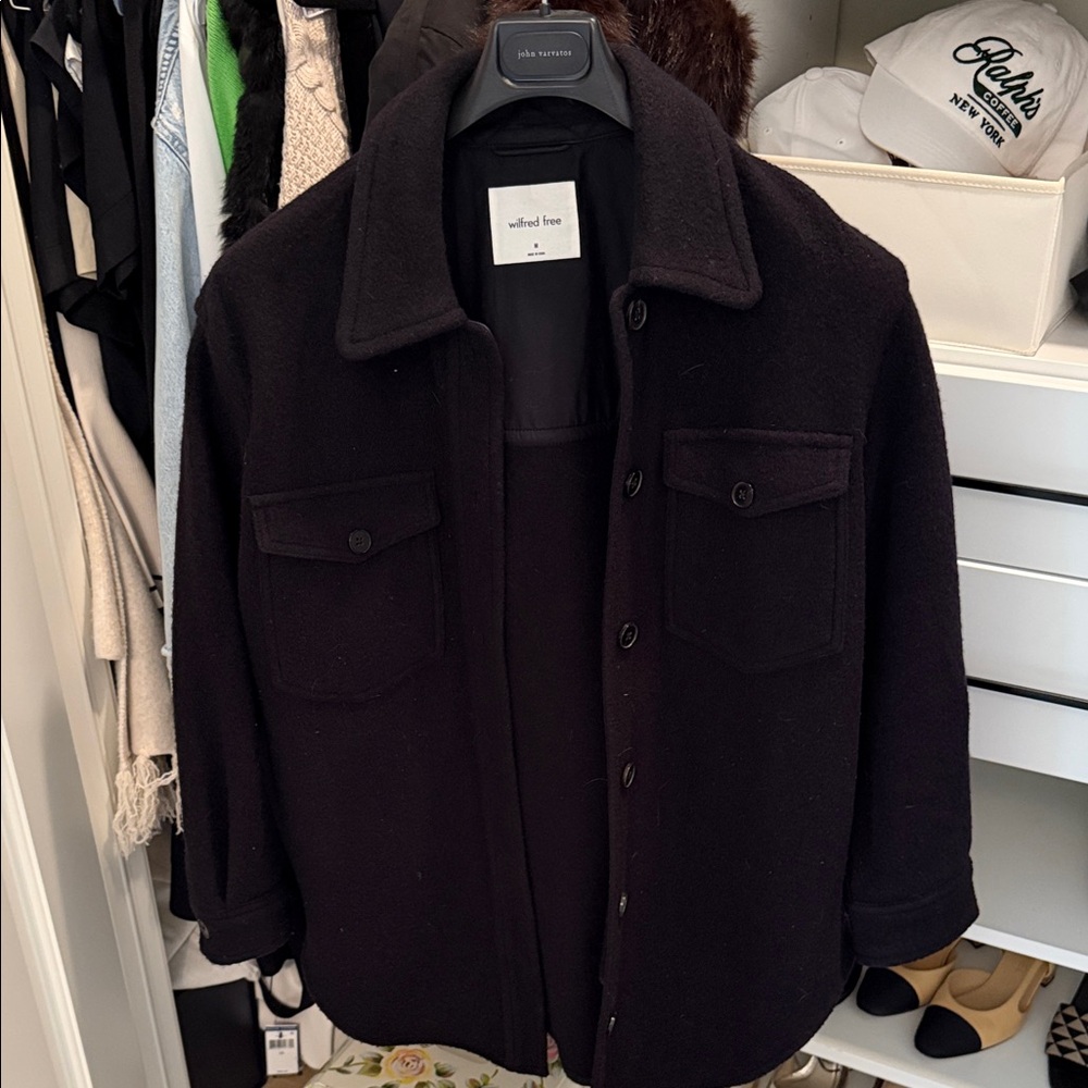 Wilfred Midnight Black Shirt Jacket